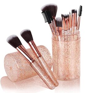 HOT BEAUTY 12 Pcs Makeup Brush Sets for Foundation Eyeshadow Eyebrow Eyeliner Blush Powder Concealer