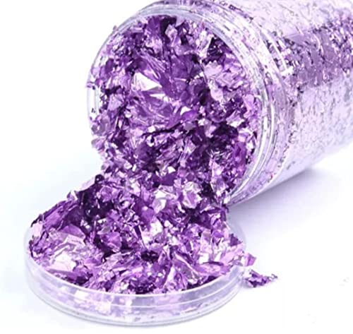 Light Purple Gold Flakes for Resin 1 Bottle Metallic Flakes 10 Gram Flakes Gold Leaf Flakes for