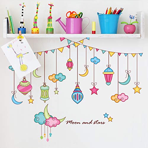 Amazon Brand - Solimo PVC Vinyl Wall Sticker For Bedroom (Lamp Lights Décor ), Ideal Size On Wall: