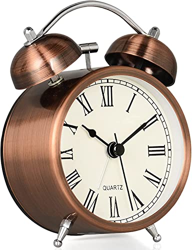 CYMNER Retro Alarm Clock, Old Fashioned Alarm Clock, Not Ticking, Bedside Alarm Clock for Heavy