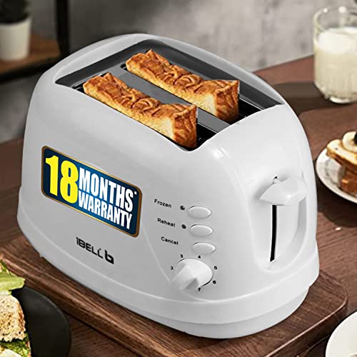 iBELL TOAST600M Auto Pop-up Bread Toaster 2 Slices, 750W, 7 Browning Modes and Removable Crumb Tray
