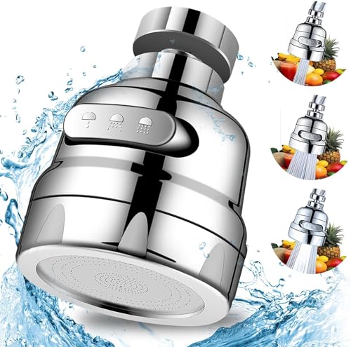 KRIVETY Movable Kitchen Faucet Head 360° Rotatable Faucet Sprayer Head Replacement Anti -Splash Tap