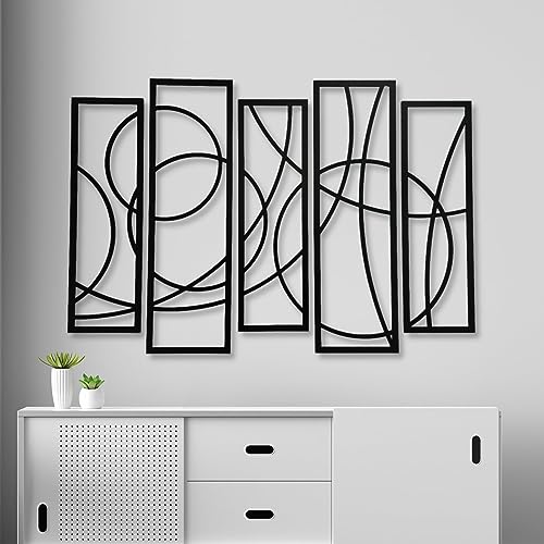 7 Decore; Wooden 5-Piece Wall Art Panel Frame | Unique Home Decor for Living Room, Bedroom, Drawing