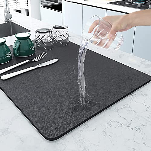 REDMART Dish Drying Mats for Kitchen Counter, Hide Stain, Super Absorbent, 24"x16" Rubber Back