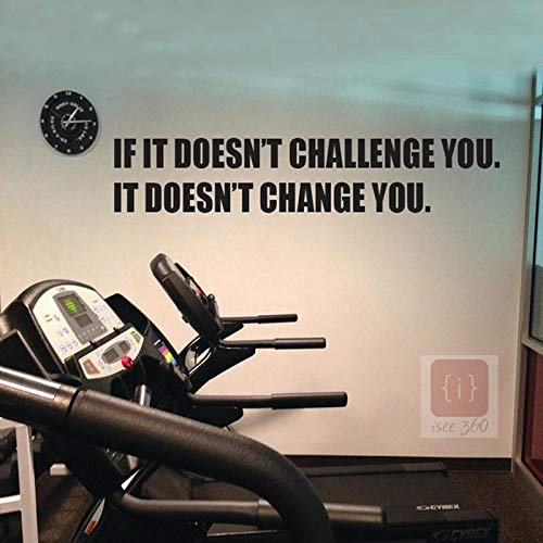 ISEE 360® Gym Stickers for Wall Large Size Motivational Quotes Sticker for Glass Bedroom Fitness