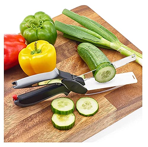 Black Olive 4 in 1 Smart Knife Chopper Cutter - Stainless Steel Blade Knife with Locking Hinge &