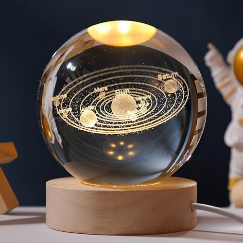 SITOLO 3D Solar System Crystal High Pressure Sodium Vapor Ball with USB Cable Night Light Dimmable