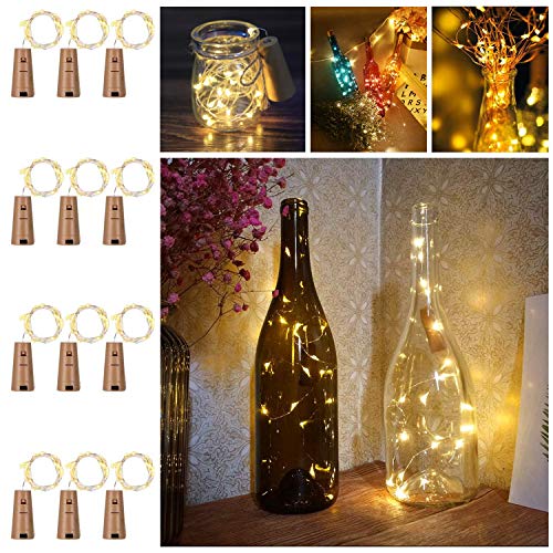 Party Propz Bottle Lights for Decoration - 12 Pcs, Cork Lights for Bedroom Decoration | Bottle LED