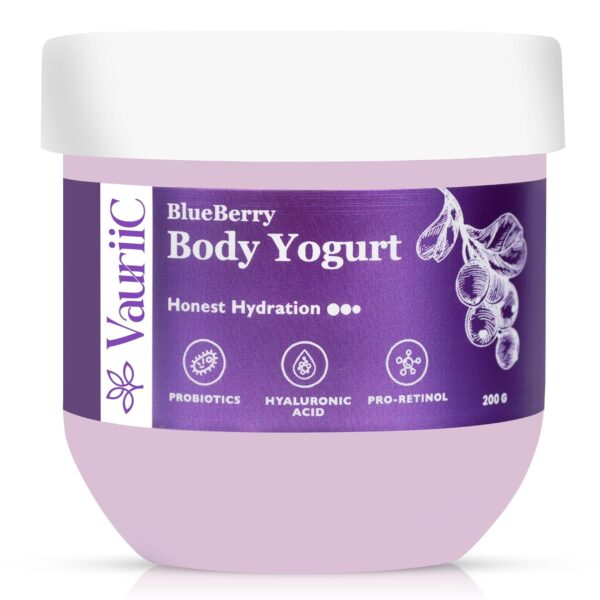 VauriiC Blueberry Body Yogurt 200 gm | For Dry to Very Dry Skin | Deep Moisturization | Instant