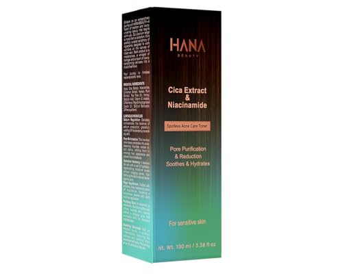 Hana Beauty Spotless Acne Care Toner | Cica Extract & Niacinamide |Balance Sebum Production | Controls Excess Oil | Pore Purification & Reduction | Barrier Against Acne, Pimple & Breakout | Soothing & Hydrating | Anti Acne Toner for Oily, Sensitive, Acne & Blemish Prone Skin | For Men & Women | 100ml