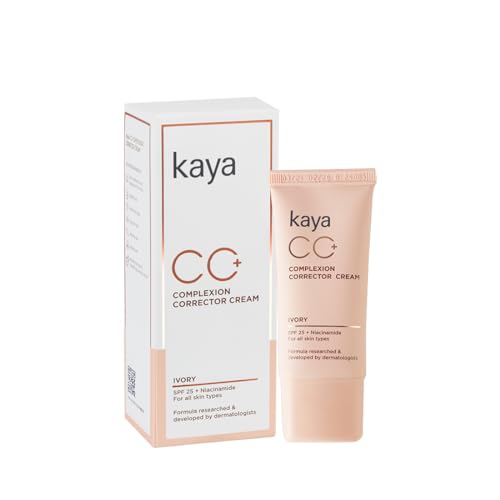 Kaya Clinic CC+ Complexion Corrector Cream With Niacinamide + SPF25 | Brightening Face Cream And Even Skin Tone Comes Under All-In-One CC Cream With Sun Protection | Makeup Look And Beauty Enhancing Formula | 30 g