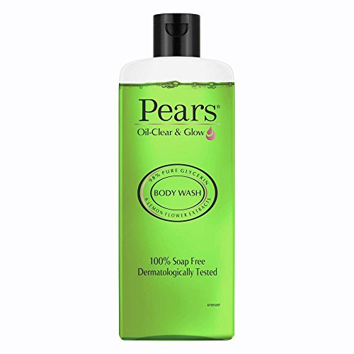 Pears Oil-Clear and Glow Body Wash 250 ml, 98% Pure Glycerin, Liquid Shower Gel crafted with Lemon Flower Extracts for Glowing Skin