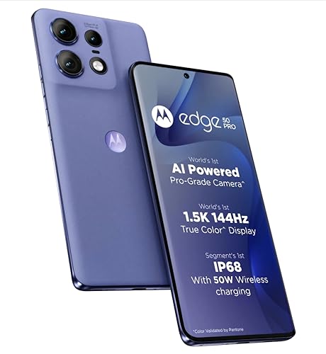 Motorola Edge 50 Pro 5G with 68W Charger (Luxe Lavender, 256 GB) (8 GB RAM)