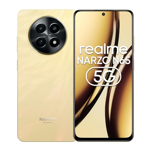 realme NARZO N65 5G (Amber Gold 6GB RAM, 128GB Storage) India's 1st D6300 5G Chipset | Ultra Slim Design | 120Hz Eye Comfort Display | 50MP AI Camera| Charger in The box