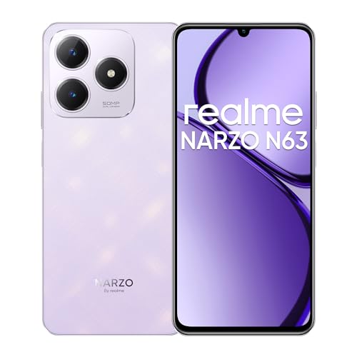 realme NARZO N63 (Twilight Purple,4GB RAM+64GB Storage) 45W Fast Charge | 5000mAh Durable Battery | 7.74mm Ultra Slim | 50MP AI Camera | AI Boost