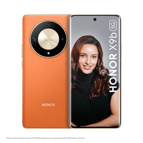 HONOR X9b 5G (Sunrise Orange, 8GB + 256GB) | India's First Ultra-Bounce Anti-Drop Curved AMOLED Display | 5800mAh Battery | 108MP Primary Camera | without Charger