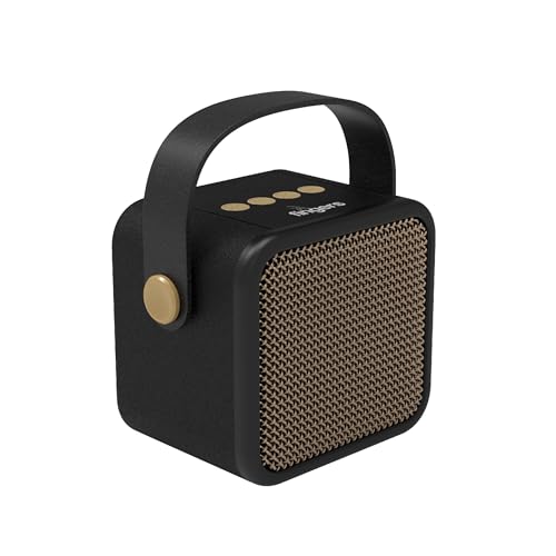 FINGERS SoundKing Portable Speaker with magnificent sound & bold bass (Bluetooth® | FM Radio | MicroSD | USB | AUX, 12-hour Playtime, Free Carry Strap, Built-in Mic) - Rich Black
