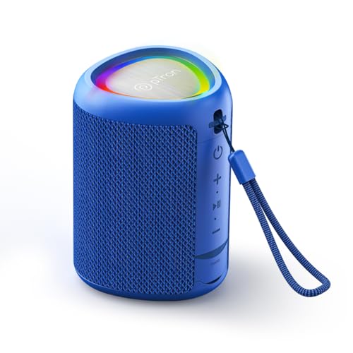 pTron Newly Launched Fusion Mount Mini Bluetooth Speaker with 12W Immersive Sound, 10H Playtime, RGB Lights, Multi-Playback Modes-BT5.1/TF Card/Aux-in Port, TWS Feature & Type-C Charging (Blue)
