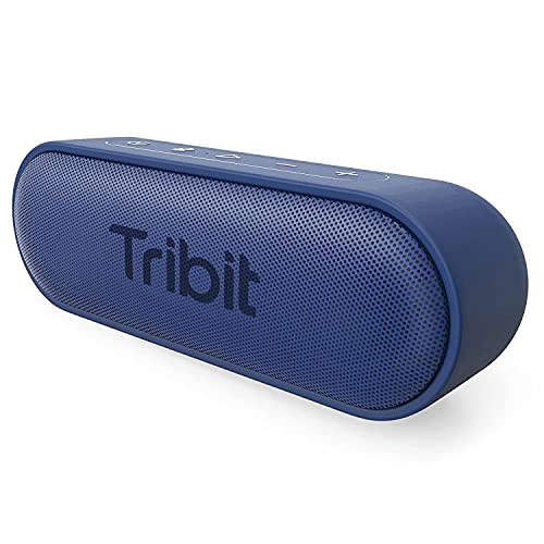 Tribit [Upgraded Version] XSound Go Wireless Bluetooth 5.0 Speakers with Loud Stereo Sound & Rich Bass 16W,24H Playtime,100 ft Bluetooth Range,Outdoor Lightweight IPX7 Waterproof,Built-in Mic (Blue)