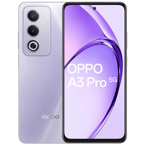 OPPO A3 Pro 5G (Moonlight Purple, 8GB RAM, 256GB Storage)|6.67” HD+ 120Hz Refresh Rate Screen | 45W SUPERVOOC|with No Cost EMI/Additional Exchange Offers
