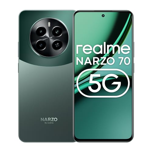 realme NARZO 70 5G (Forest Green,8GB RAM, 128GB Storage | Dimensity 7050 5G Chipset | 120Hz AMOLED Display | 50MP Primary Camera | 45W Charger in The Box