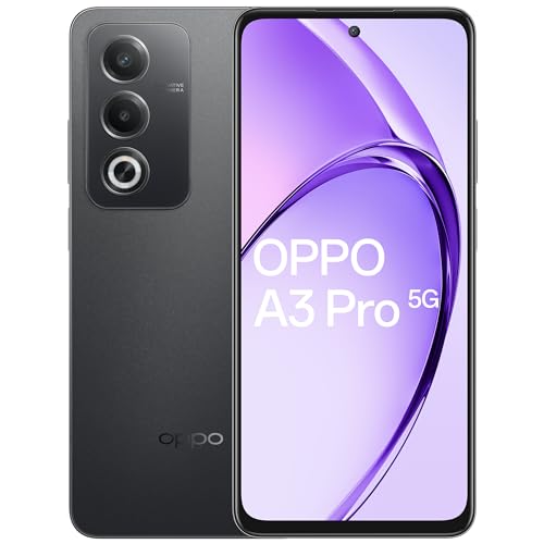 OPPO A3 Pro 5G (Starry Black, 8GB RAM, 256GB Storage)|6.67” HD+ 120Hz Refresh Rate Screen | 45W SUPERVOOC|with No Cost EMI/Additional Exchange Offers
