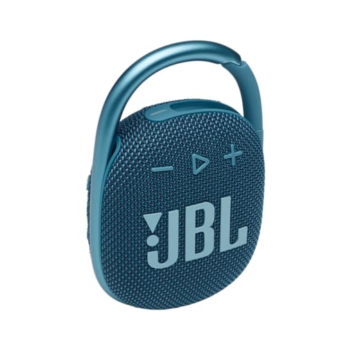 JBL Clip 4, Wireless Ultra Portable Bluetooth Speaker, Pro Sound, Integrated Carabiner, Vibrant Colors with Rugged Fabric Design, Dust & Waterproof, Type C (without Mic, Blue)