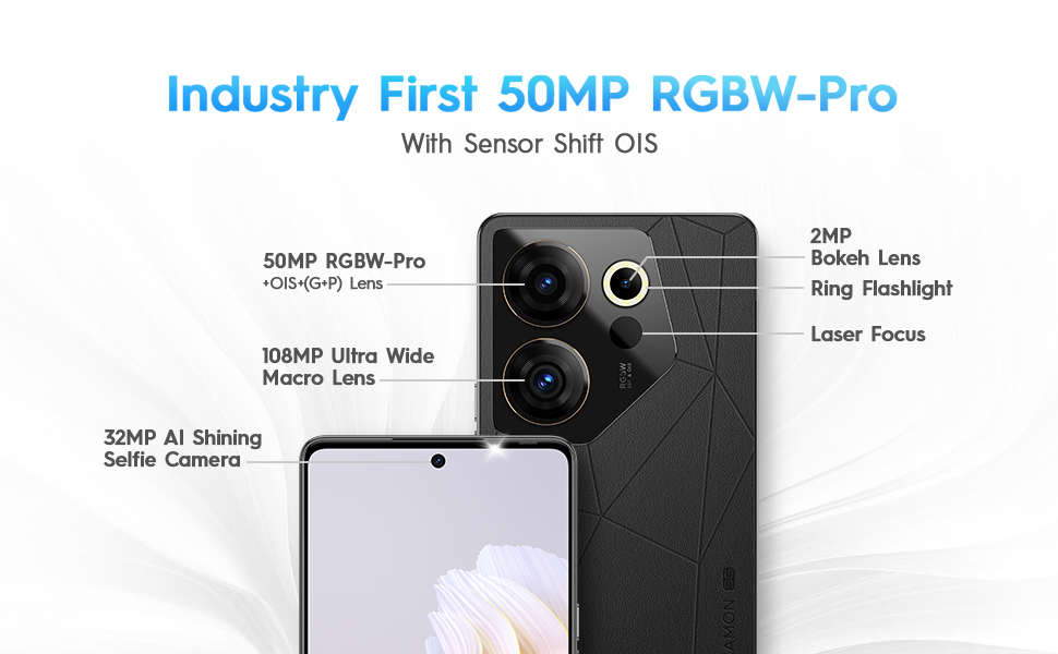 Industry 1st 50MP RGBW-Pro With Sensor Shift OIS