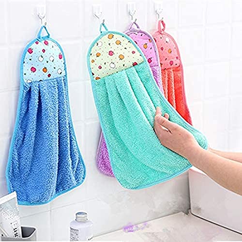 HSR Collection Microfiber Wash Basin Hanging Hand Kitchen Towel Napkin with Ties (44x24 cm, Pack of 4, Multicolor), 200 GSM