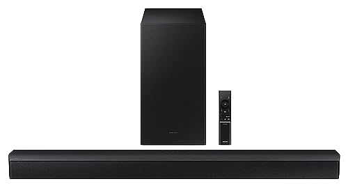 Samsung Soundbar (HW-C45E/XL) 2.1 Channel, 300W, Dolby Digital, 3 Speakers, Wireless Subwoofer, Bluetooth Enabled and DTS Virtual X Experience Sound (Black)