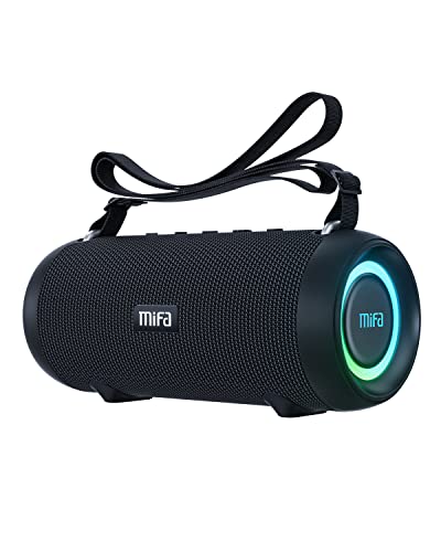 MIFA Bluetooth Speaker, A90 Portable Soundbox 60W, Wireless Speakers HD Bass Sound, IPX7 Waterproof Speaker with RGB lights, Carrying Bag, Built-in MIC, Diwali Gift, TF Card, USB Flash Drive, Aux-in