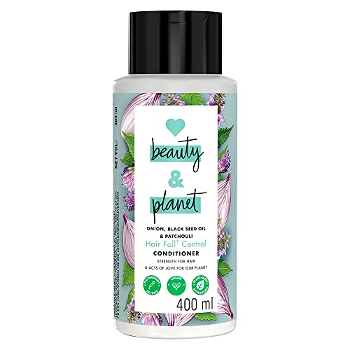 Love Beauty & Planet Onion, Black Seed & Patchouli Hairfall Control Natural Conditioner|No Sulfates,No Paraben|400Ml,1 Count