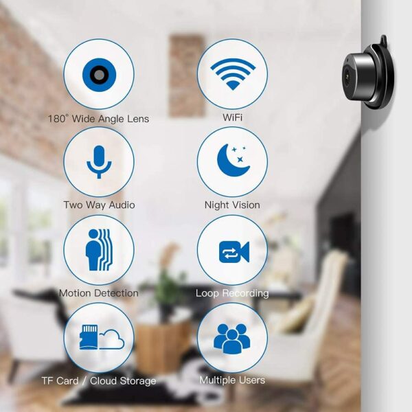 AJUK FHD 1080P WiFi Security Camera | Night Vision | Two-Way Audio | Loop Recording | Motion Detection CCTV IP Cam