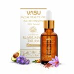 Vasu Facial Beauty Oil enriched with Kumkumadi Tailam - 100% Natural Face Oil, Gives Natural Glow to Your Face, A Unique Blend of 5 Precious Oils with Potent Herbs - 25 ml