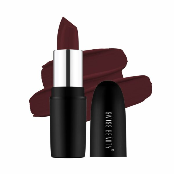 Swiss Beauty Pure Matte Creamy Lipstick | Non-drying, Highly pigmented Lipstick | Shade- Murphy Brown, 3.8gm|