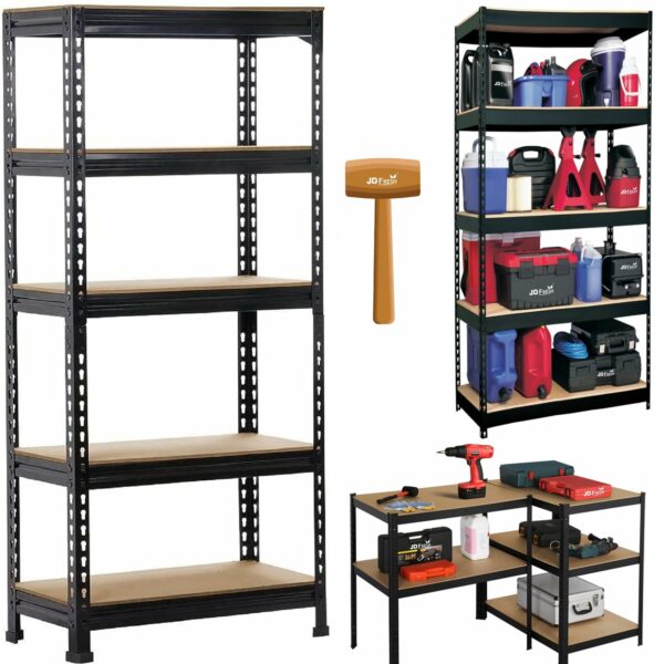 JD FRESH 5 Tier Shelf Iron Rack for Storage, Metal Rack Shelves for Storage, Foldable Steel Shelf Rack for Storage Multipurpose, Storage Rack, Metal Racks and Shelves-5 Rack