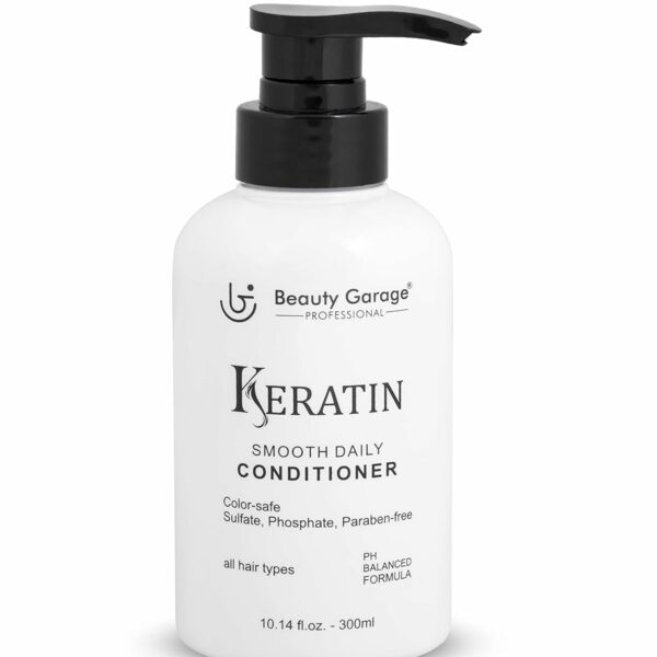 Beauty Garage Keratin Sulfate Free Moisturizing Smooth Daily Conditioner 300ml Frizz Control Perfect Smooth and Shine To Maintain Your Straight Hair