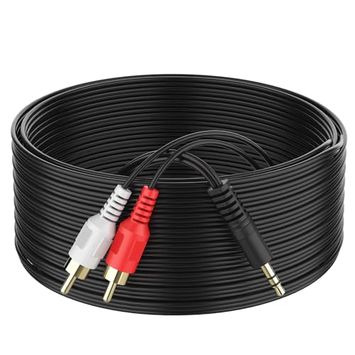 DARAHS 3.5 MM To 2-Rca Male, 3 Meter Dual 2 Rca Cable,Stereo Audio 2Rca Cord Male To Male Connector Av Sound Plug Jack Wire Cord,Double Rca Stereo Cable/Cord,Dual Composite (Pack of 1)