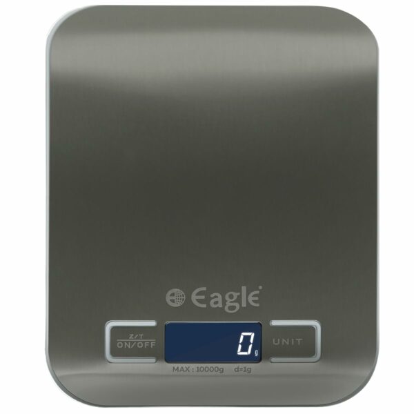 Eagle Stainless Steel Digital Kitchen Weighing Scale with 10 kg Capacity & 1 Gram Accuracy, Food Weight Machine for Diet, Nutrition, Health, Fitness, Baking & Cooking (Silver)
