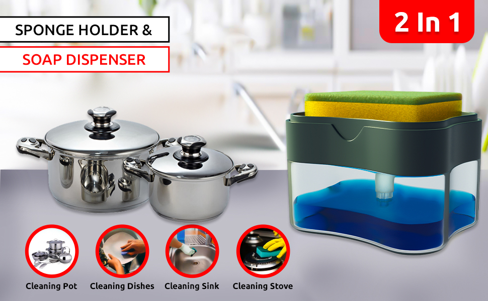 kitchen dispenser soap home gadgets items holdersinkaccessories bathroom wash liquid smart handwash 