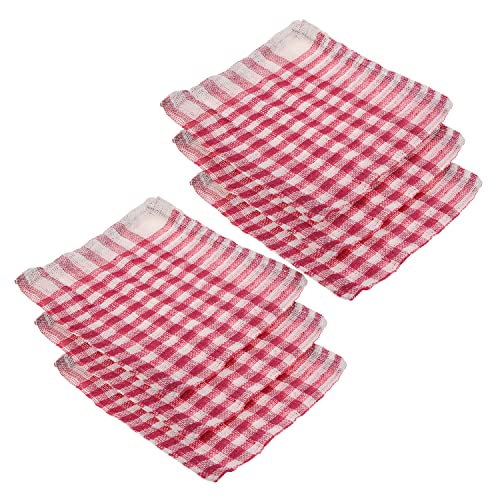 Kuber Industries Duster | Wet Dry Cleaning Napkin | Cotton Kitchen Duster | 300 GSM Kitchen Cleaning Clothes | Pocha for Kitchen | Car | Desk | Fan | Set of 6 | 101 | Pink
