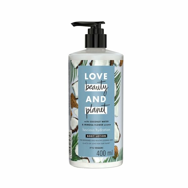 Love Beauty & Planet Coconut Water & Mimosa Flower Daily Moisturising Lotion|Instant Hydration|All Skin Types|Paraben free|400ml