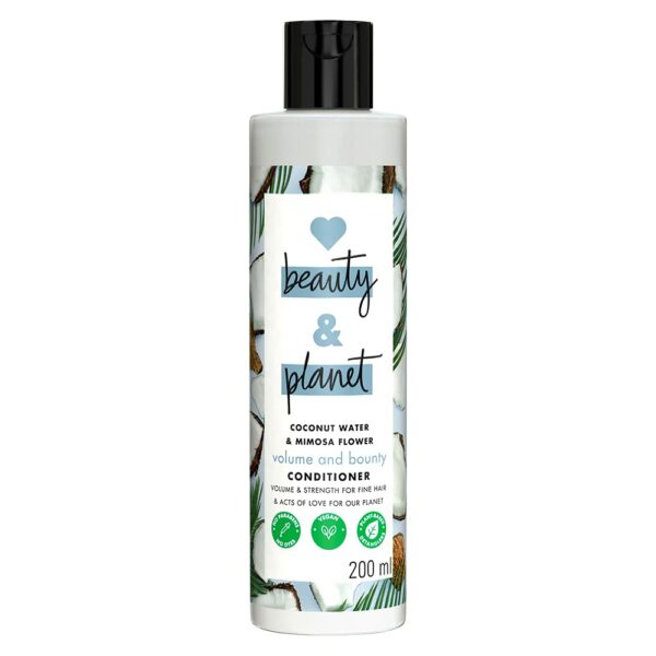 Love Beauty & Planet Coconut Water and Mimosa Flower Volume and Bounty Conditioner|| No Parabens|| No Dyes|| 100% Organic Coconut Oil|| 200ml