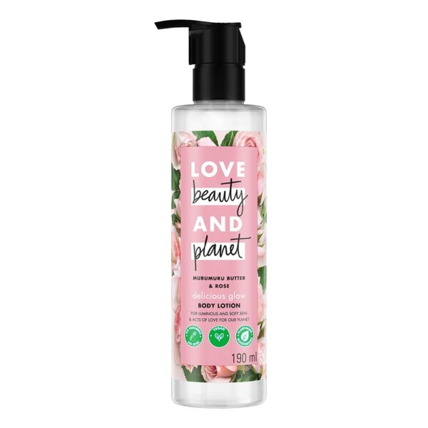 Love Beauty & Planet Murumuru Butter & Rose Daily Moisturising Lotion|Instant Glow|All Skin Types|Paraben free|190ml