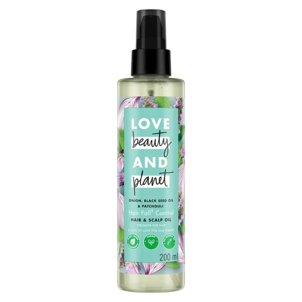 Love Beauty & Planet Onion Black Seed & Patchouli Oil for Hair Growth & Hair Fall Control|No Mineral Oil,No Paraben|200ml