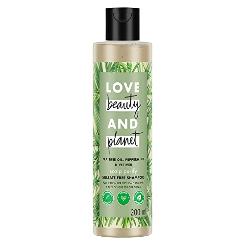 Love Beauty & Planet Tea Tree|| Peppermint & Vetiver Sulfate Free Purifying Shampoo|| No Parabens|| No Dyes|| 200ml