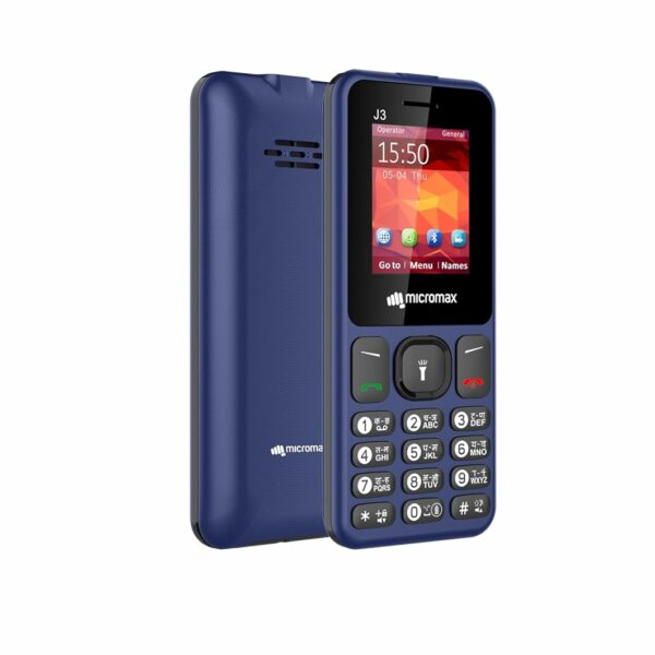Micromax All-New J3 Sleek & Stylish |Keypad Mobile with 1.77" Screen|Auto Call Recording | Bright Torch| Wireless FM | Blue