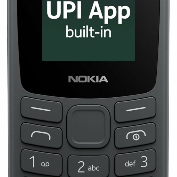 Nokia All-new 105 Single Sim Keypad Phone with Built-in UPI Payments, Long-Lasting Battery, Wireless FM Radio | Charcoal