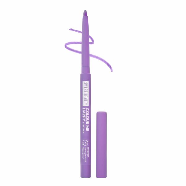 SWISS BEAUTY Colour Me Happy Matte Eyeliner Pencil | Waterproof & Smudge-Proof Pencil | Long-Lasting | Shade- Purple Aster, 0.4Gm
