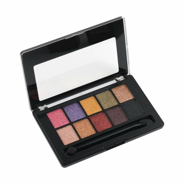 Swiss Beauty Arte Mousse 10 Colors Eyeshadow Palette| Long Wearing And Easily Blendable Eye Makeup Palette With Applicator | Shade-02, 12Gm |